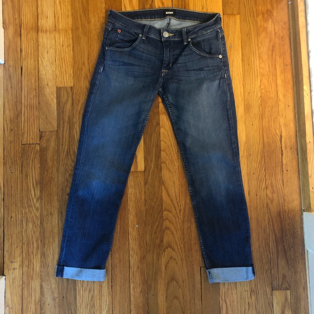 Hudson straight jeans cropped and cuffed size 28